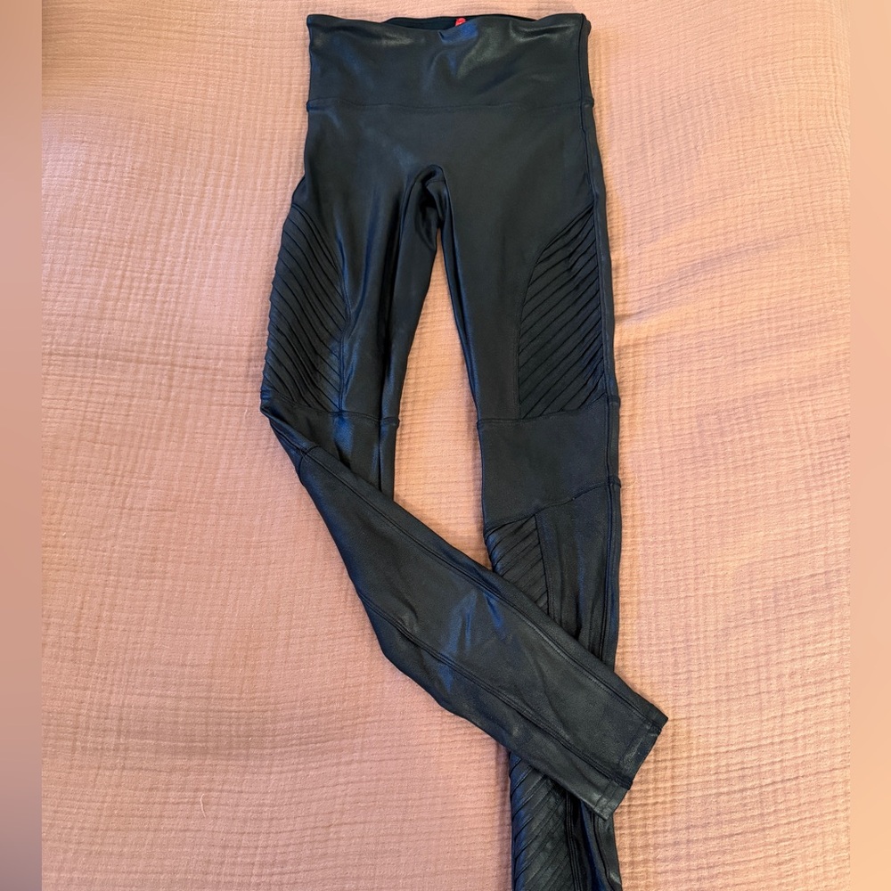 Spanx Moto Faux Leather High-Waisted Leggings